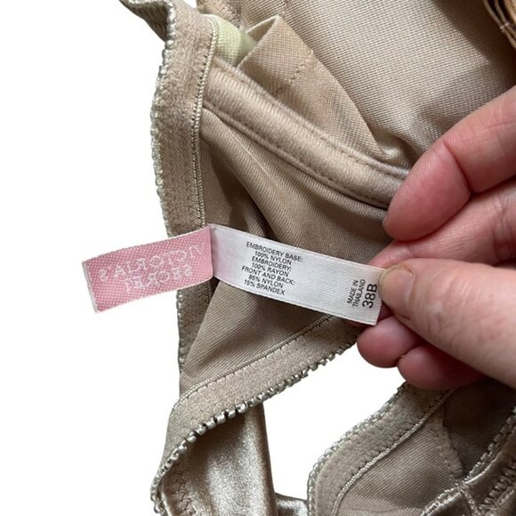 Victoria's Secret bra 36B gold satin padded removeable pads racerback 2006 - Picture 7 of 9